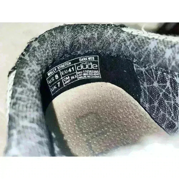 Hey Dude Wally Stretch Poly Slip on Sneaker Mens Sz 8 -‎ Grey & Black (Dark Web) - Picture 9 of 9